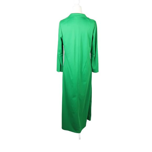 Vintage 70s kelly green long sleeve collared maxi dress M - Picture 4 of 4